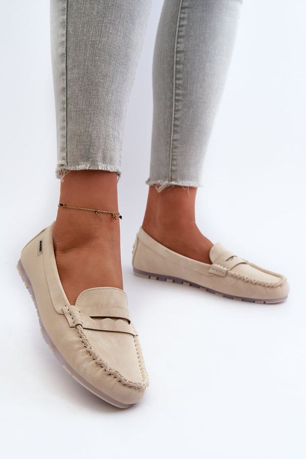 marka niezdefiniowana marka niezdefiniowana Women's Beige Faux Leather Loafers Celoria