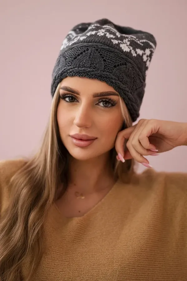 marka niezdefiniowana marka niezdefiniowana Women's cap Kira K374 dark gray