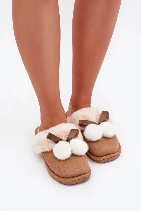 Boto marka niezdefiniowana Women's Slippers With Fur Camel Nartani