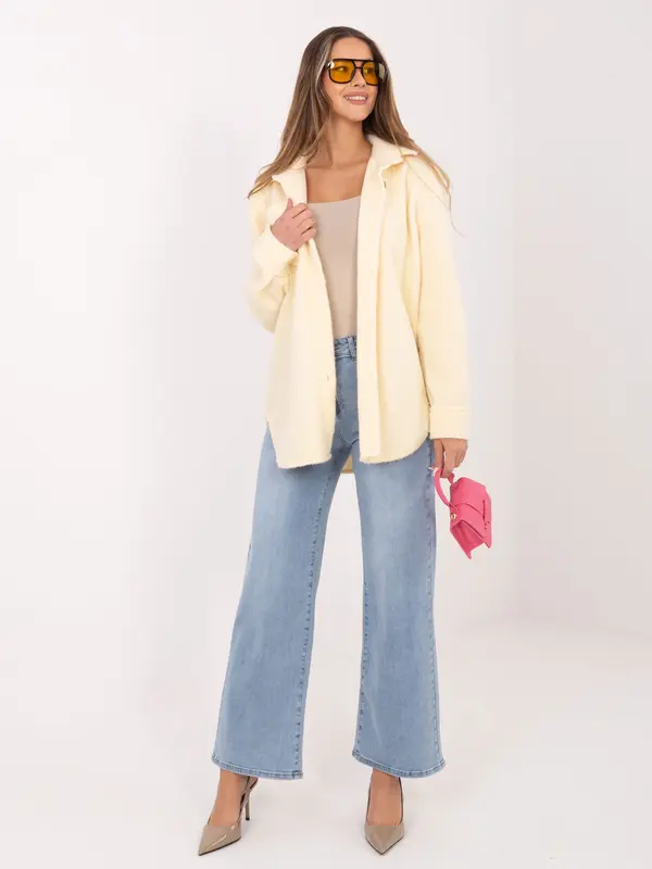 RUE PARIS Masleno rumena prevelika srajčna jakna