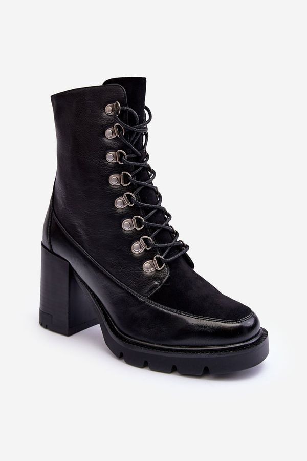 Kesi Massive lace-up ankle boots black Lathia