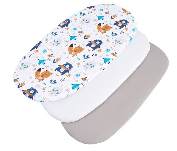 Medi Partners Medi Partners 3 – Pak – Fitted sheet for stroller – cotton – Boho – White – Gray