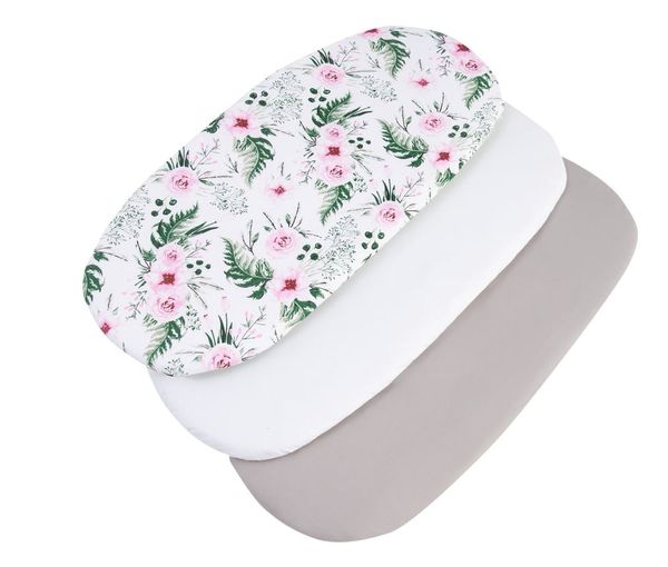Medi Partners Medi Partners 3 – Pak – Fitted sheet for stroller – cotton – Flowers Pink – White – Gray