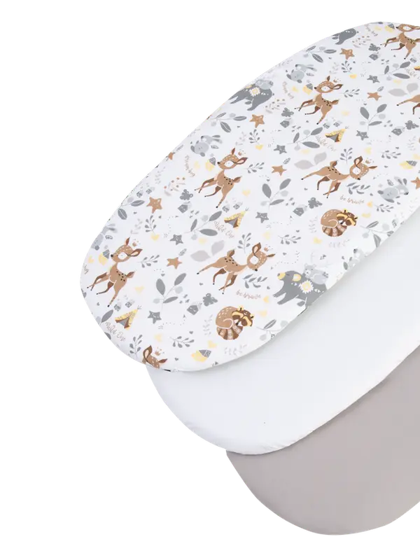 Medi Partners Medi Partners 3 – Pak – Fitted sheet for stroller – cotton – Jelonki – White – Gray