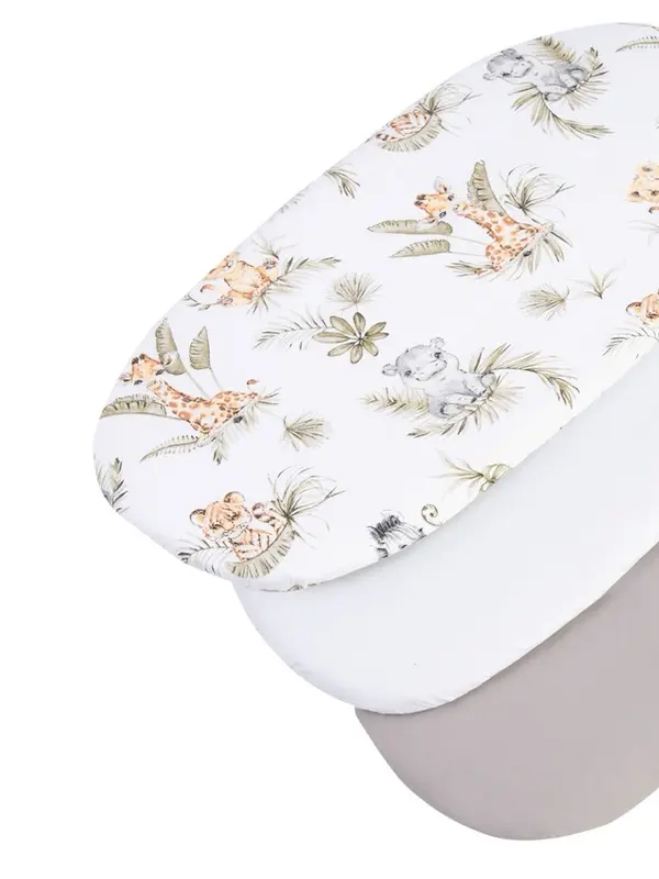 Medi Partners Medi Partners 3 – Pak – Fitted sheet for stroller – cotton – Safari – White – Gray