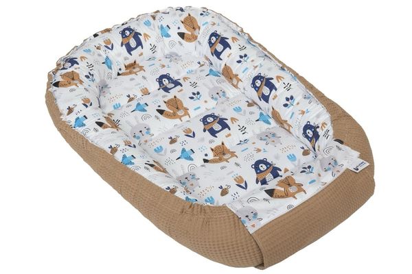 Medi Partners Medi Partners Baby cocoon/nest – Waffle – Boho + brown Waffle
