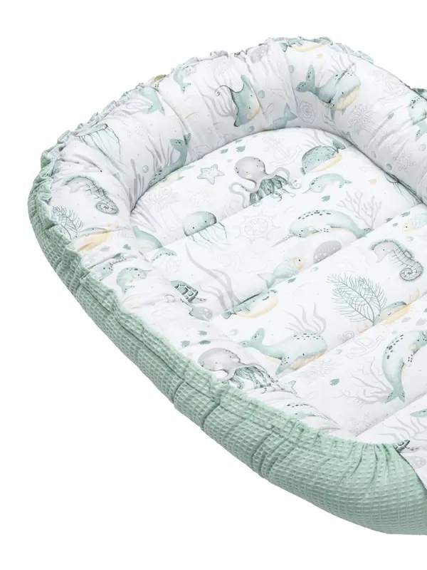 Medi Partners Medi Partners Baby cocoon/nest – Waffle – Ocean + mint Waffle