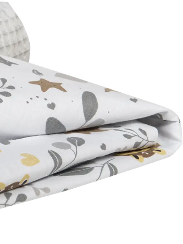 Medi Partners Medi Partners Blanket 75x100 cotton + cotton Waffle – Jelonki + gray waffle