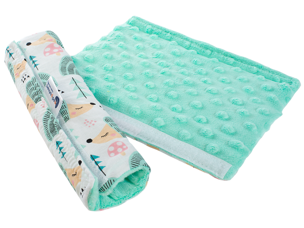 Medi Partners Medi Partners Cotton + minky car seat belt protector – Hedgehogs + minky minky