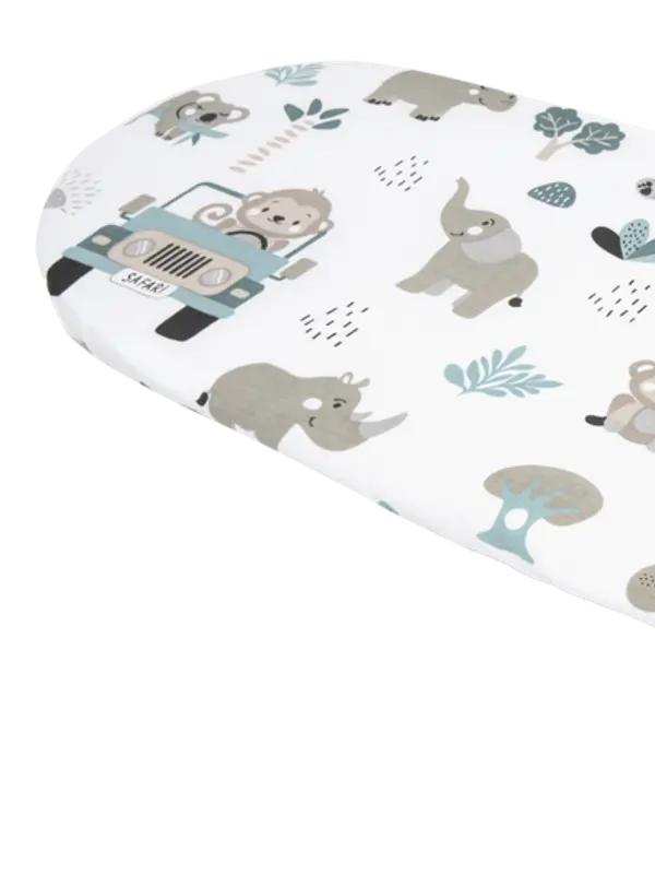 Medi Partners Medi Partners Fitted sheet for a stroller – cotton – Mint Zoo