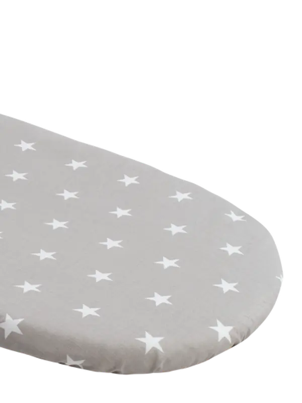 Medi Partners Medi Partners Fitted sheet for a stroller - cotton - White stars on gray