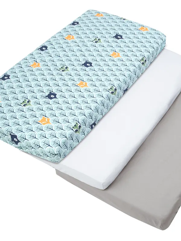 Medi Partners Medi Partners Set of 3 pcs. Fitted Sheet 100% Cotton Baby Bed Linen Mattress