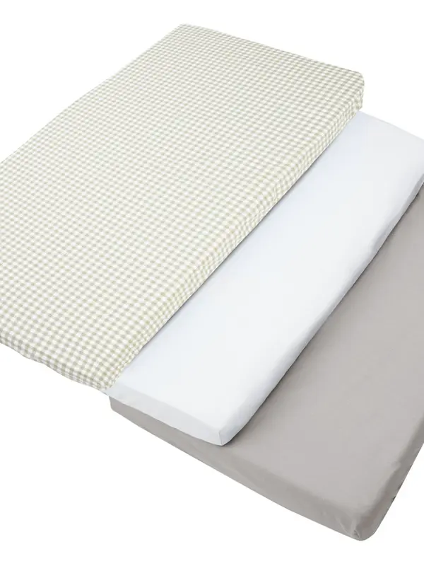 Medi Partners Medi Partners Set of 3 pcs. Fitted Sheet 60x120 cm 100% Cotton Baby Bed Linen Mattress