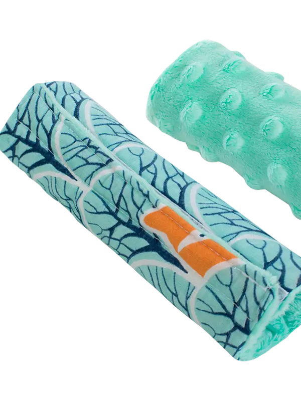 Medi Partners Medi Partners Stroller belt protectors (2 pcs.) cotton + minky – Forest + minky minky