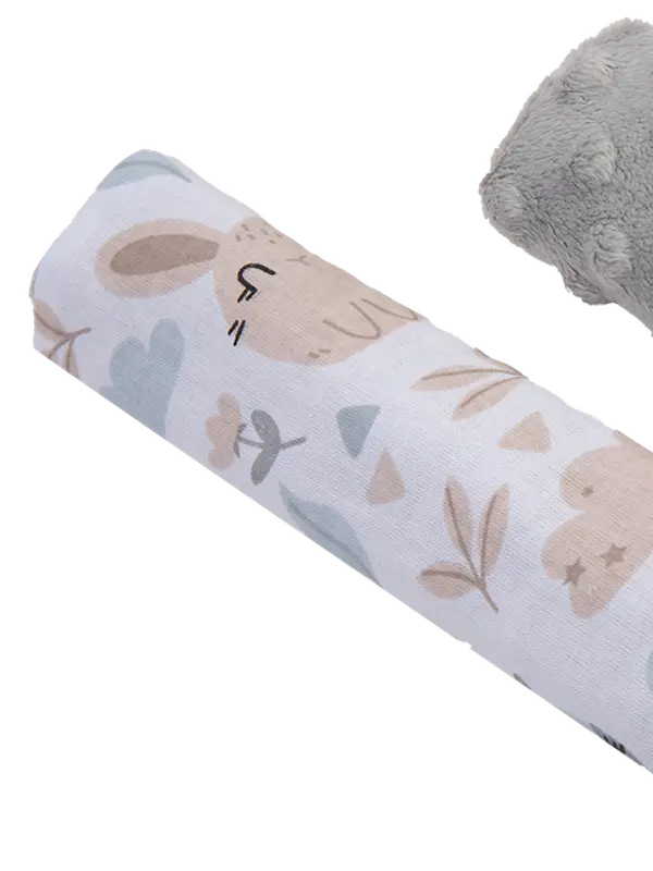 Medi Partners Medi Partners Stroller belt protectors (2 pcs.) cotton + minky – Polana + gray minky