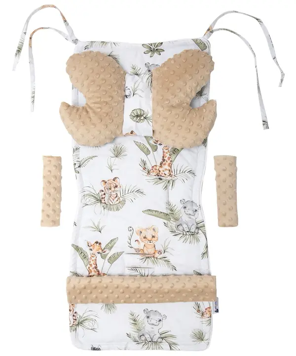 Medi Partners Medi Partners Stroller insert in a 4-piece set - Safari + beige Minky