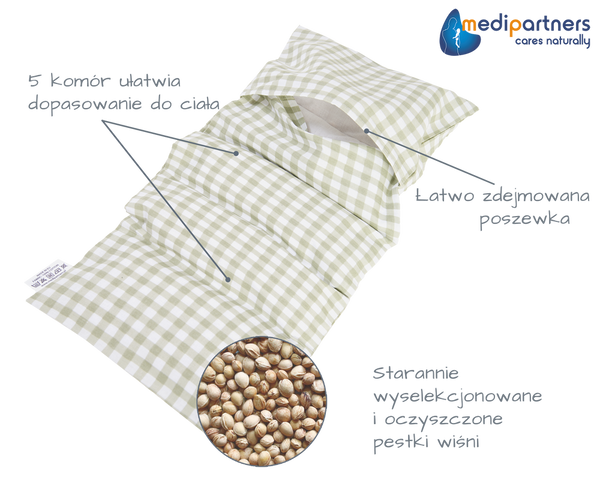 Medi Partners Medi Partners Thermophor with cherry seeds, large 20x60 – 5 chambers – Grid