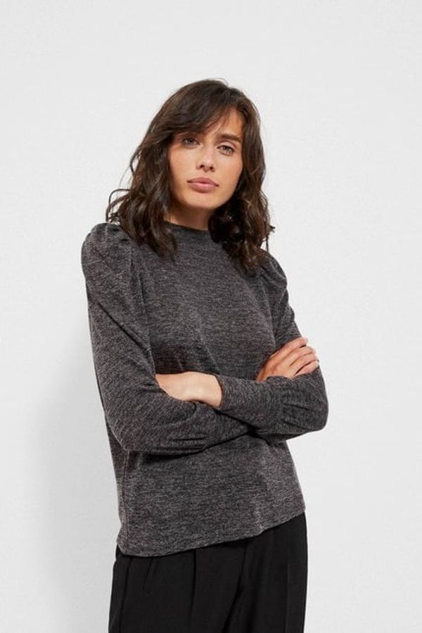 Moodo Melang sweatshirt with puff sleeves - graphite