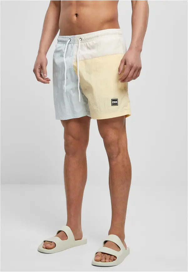 Urban Classics Men's 3 Block Pastel Cream Swimsuit