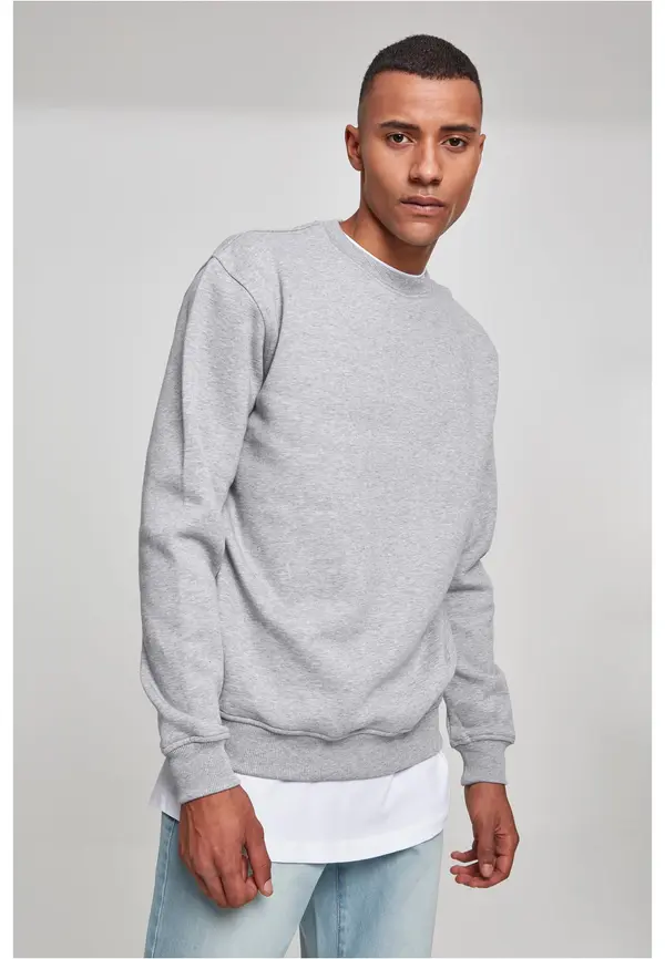 Urban Classics Men's Basic Hoodless Sweatshirt - Grey