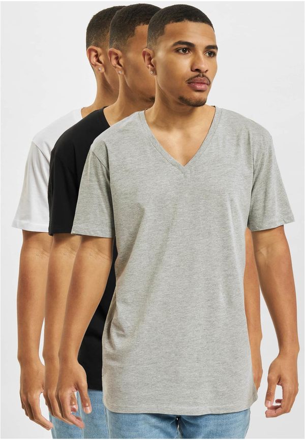 DEF Men's basic T-shirt 3-pack black/white/grey melange