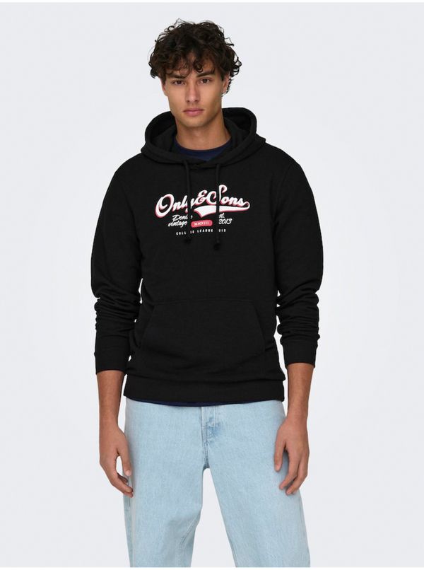 Only Men's Black Hoodie ONLY & SONS Lenny - Men