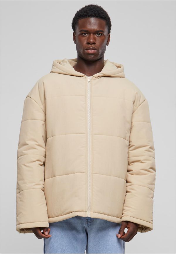 Urban Classics Men's Block Puffer Jacket Beige Hooded Jacket