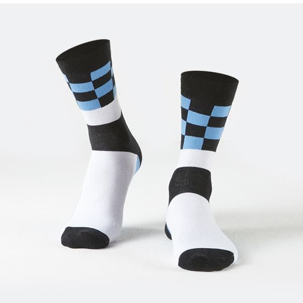 FASARDI Men's blue checkerboard socks