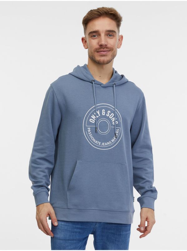 Only Men's Blue Hoodie ONLY & SONS Lamer - Men