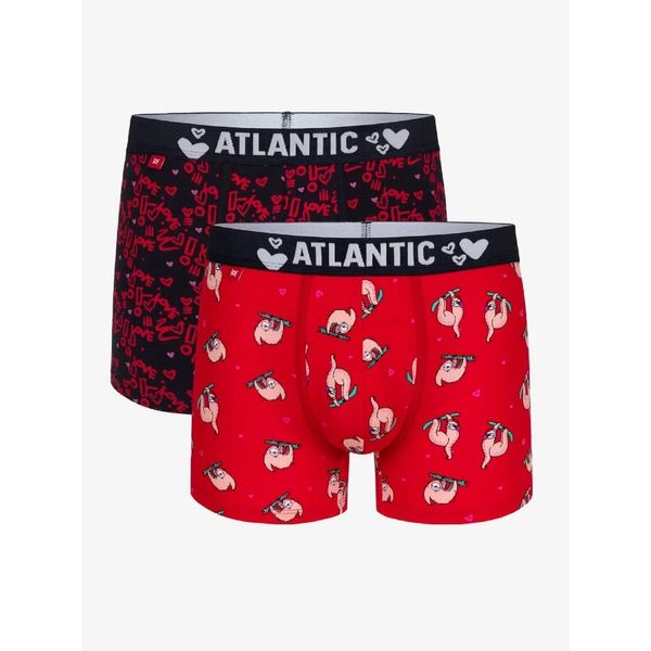 Atlantic Men's Boxer Shorts ATLANTIC 2Pack - Red/Dark Blue