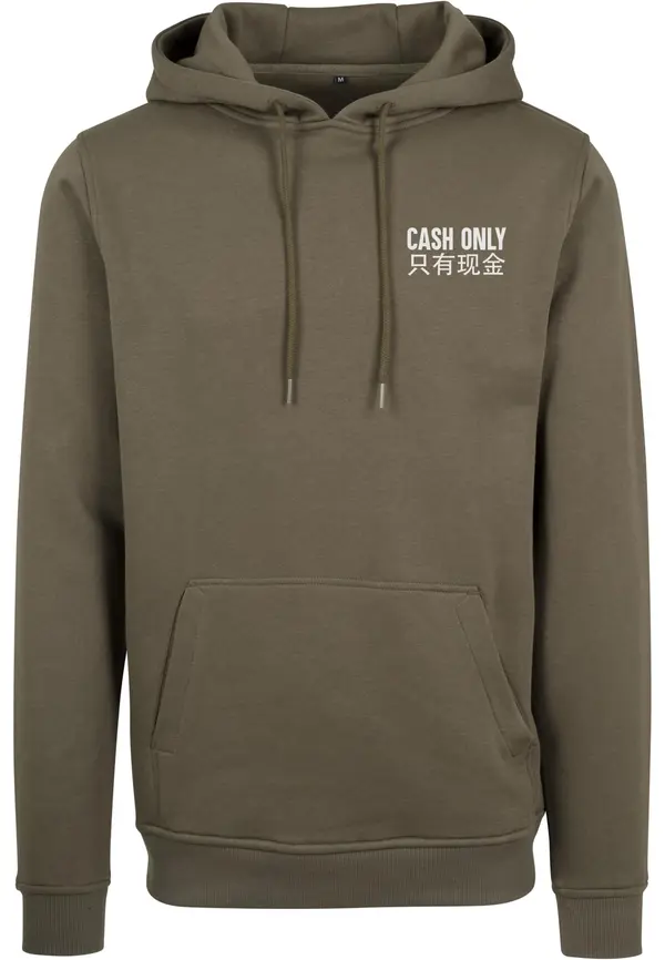 Mister Tee Men's Cash Only Hoody Sweatshirt Olive