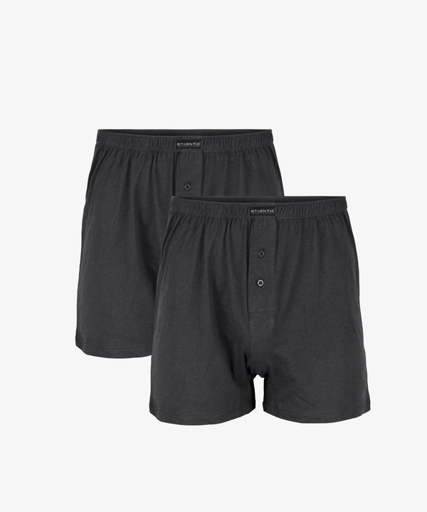 Atlantic Men's classic boxer shorts ATLANTIC with buttons 2PACK - graphite