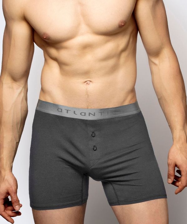 Atlantic Men's classic boxer shorts with buttons ATLANTIC - dark gray