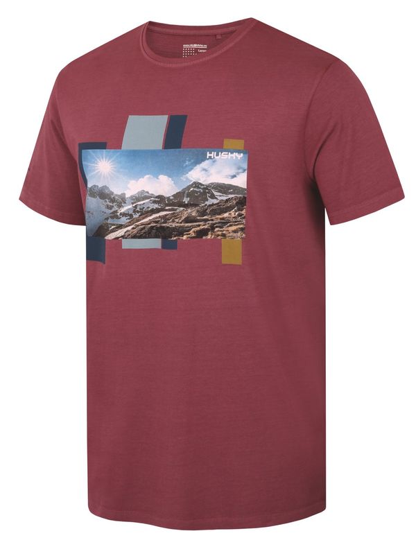 HUSKY Men's cotton T-shirt HUSKY Tee Skyline M burgundy