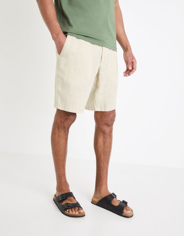 Celio Men's cream linen shorts Celio Dolinusbm 30