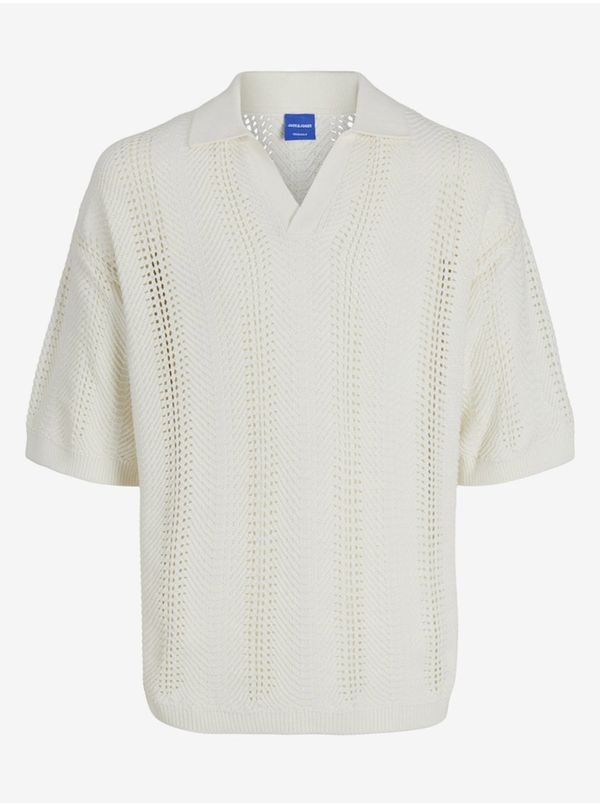 Jack & Jones Men's Cream Polo Shirt Jack & Jones Wavy - Men's