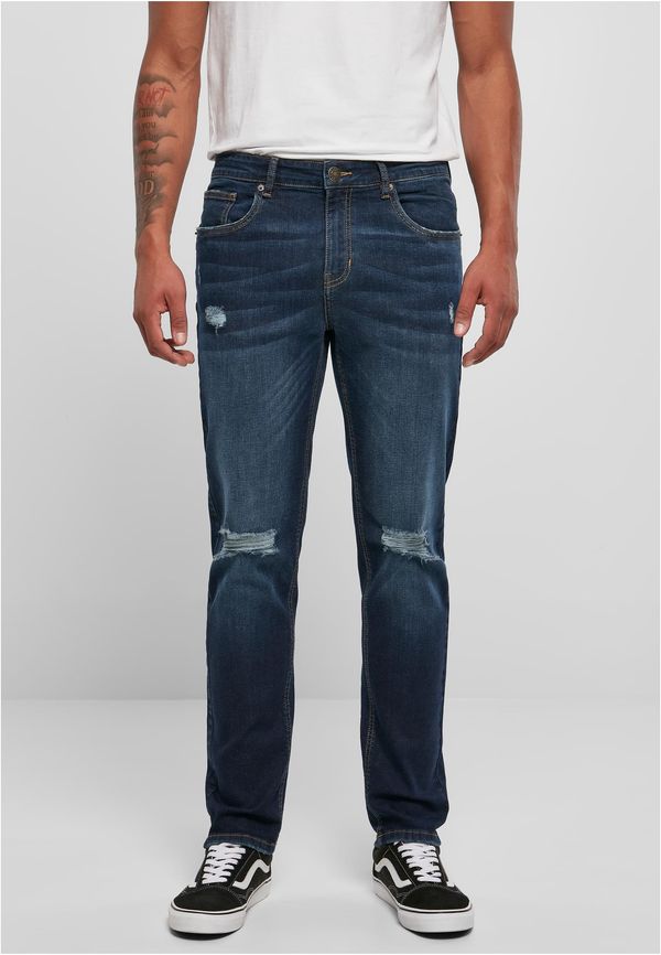 Urban Classics Men's Distressed Jeans Dark Blue