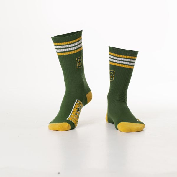 FASARDI Men's green sports socks with inscription