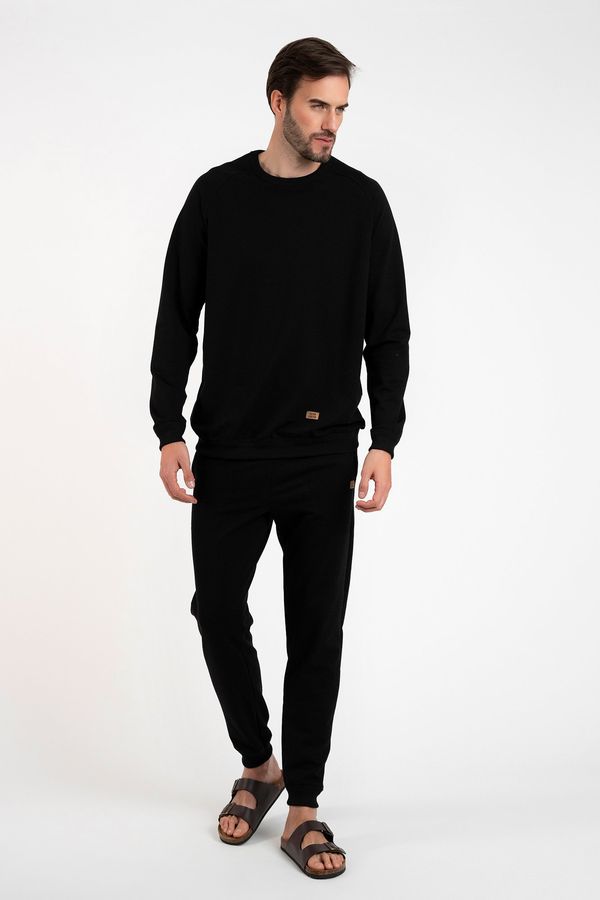 Italian Fashion Men's Hector tracksuit, long sleeves, long pants - black