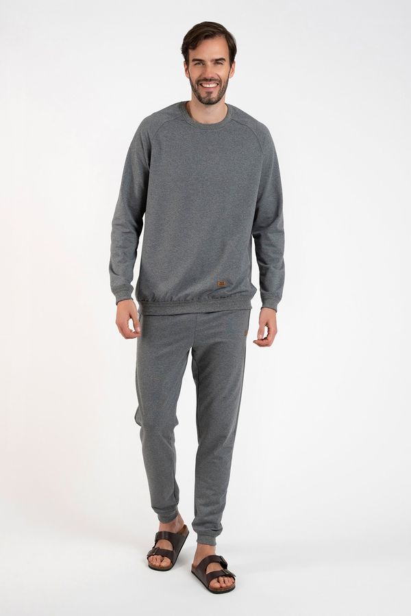 Italian Fashion Men's Hector tracksuit, long sleeves, long pants - medium melange