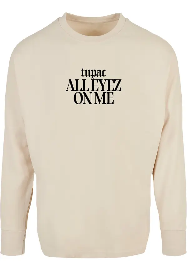 Merchcode Men's hoodless sweatshirt 2Pac All Eyez on me Tracklist Cut On cream