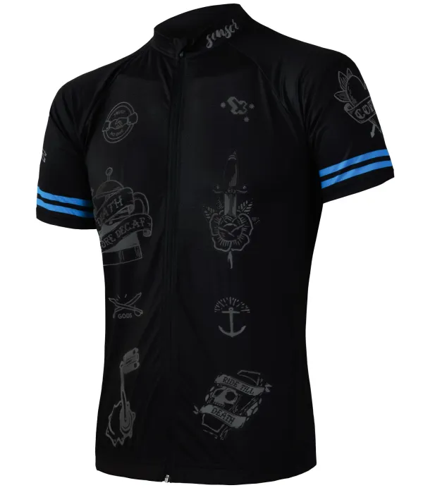 Sensor Men's Jersey Sensor Cyklo Tattoo Black