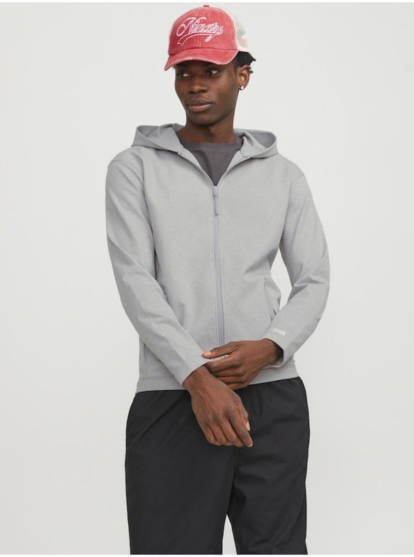 Jack & Jones Men's Light Grey Zip Up Hoodie Jack & Jones Cloud - Men