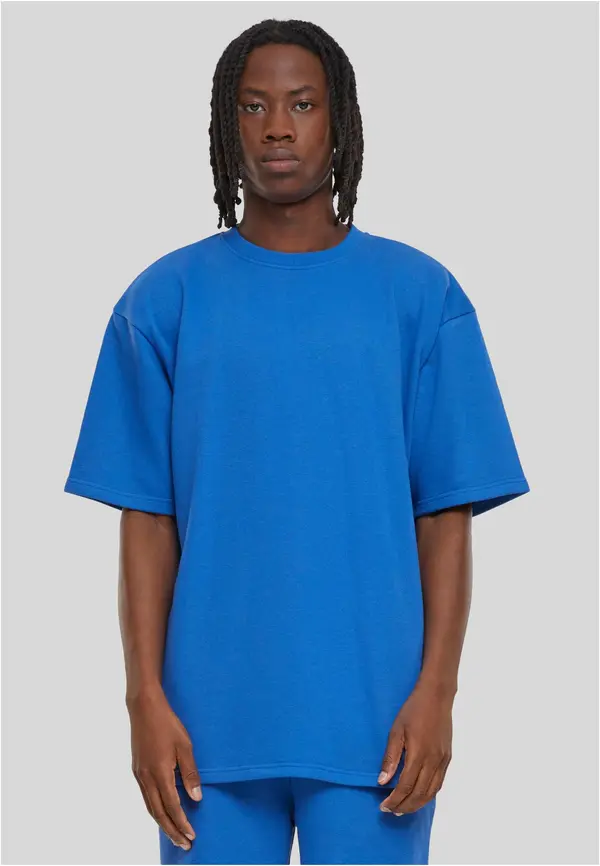 Urban Classics Men's Light Terry T-Shirt Crew - Blue