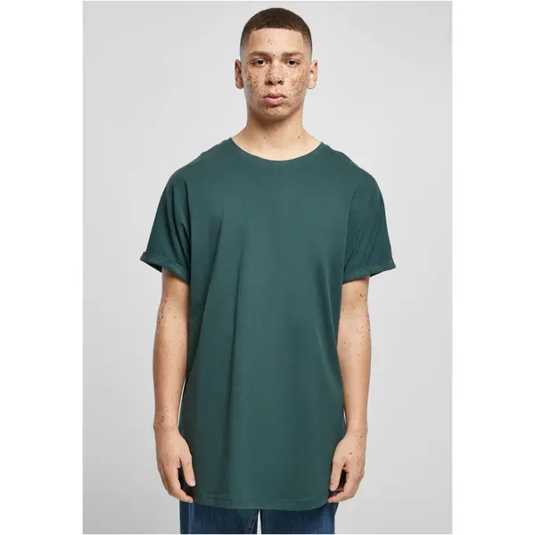 Urban Classics Men's Long Shaped Turnup T-Shirt - Green