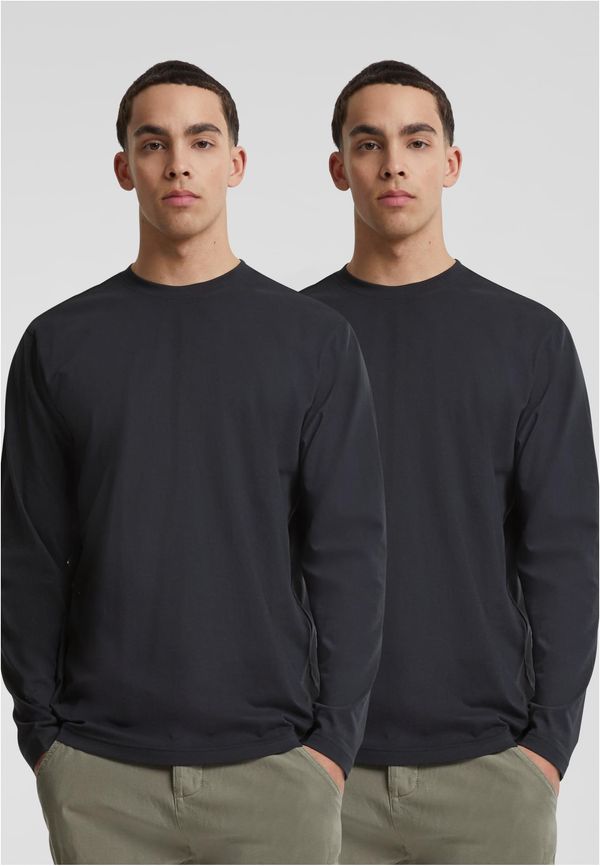 Urban Classics Men's long-sleeved T-shirt 2-Pack black+black