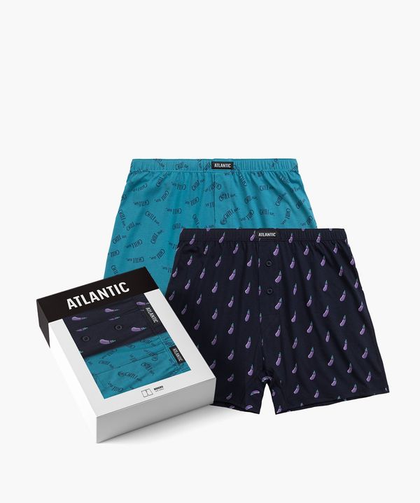 Atlantic Men's loose boxer shorts ATLANTIC 2Pack - multicolored