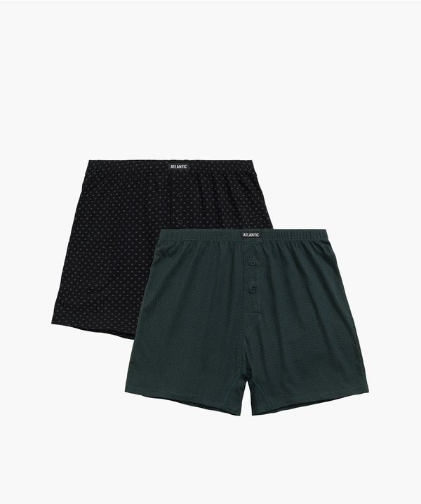 Atlantic Men's loose boxers ATLANTIC 2Pack - black/green with pattern