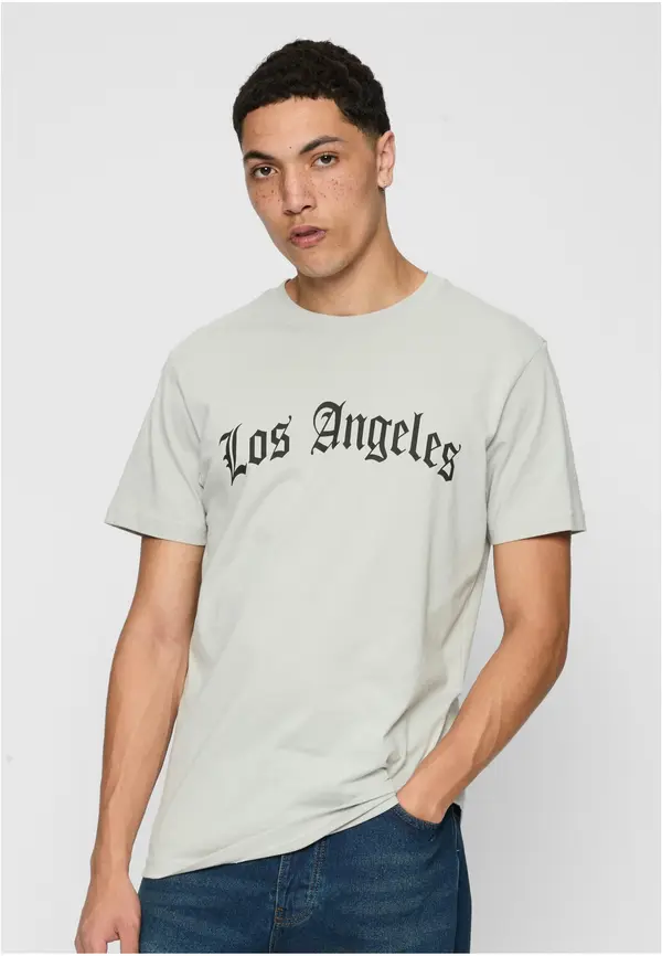 Mister Tee Men's Los Angeles Wording T-shirt light asphalt