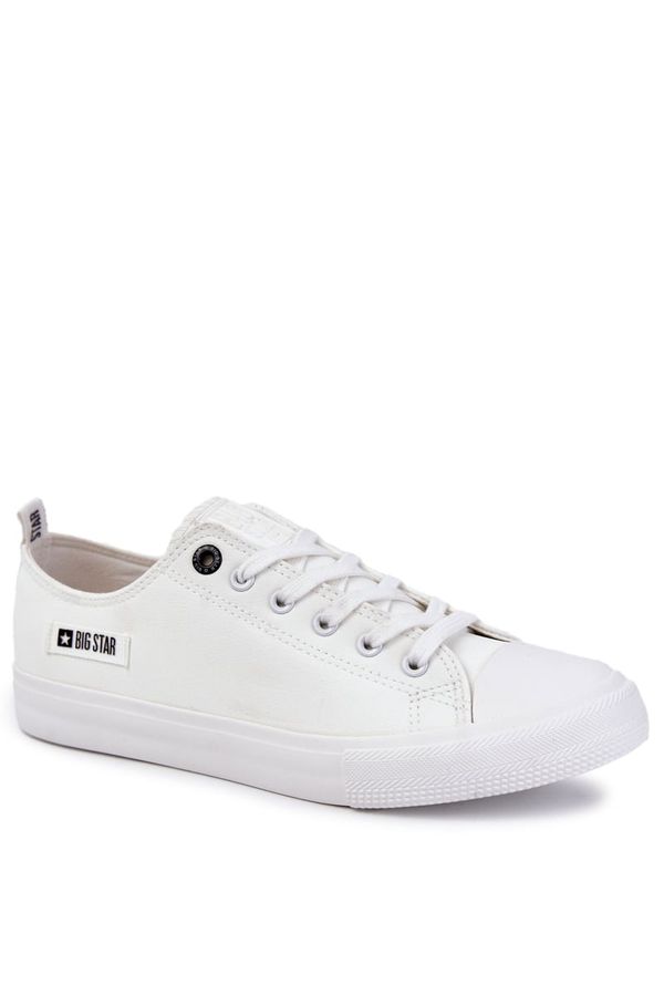 BIG STAR SHOES Men's Low Leather Sneakers Big Star KK174008 White